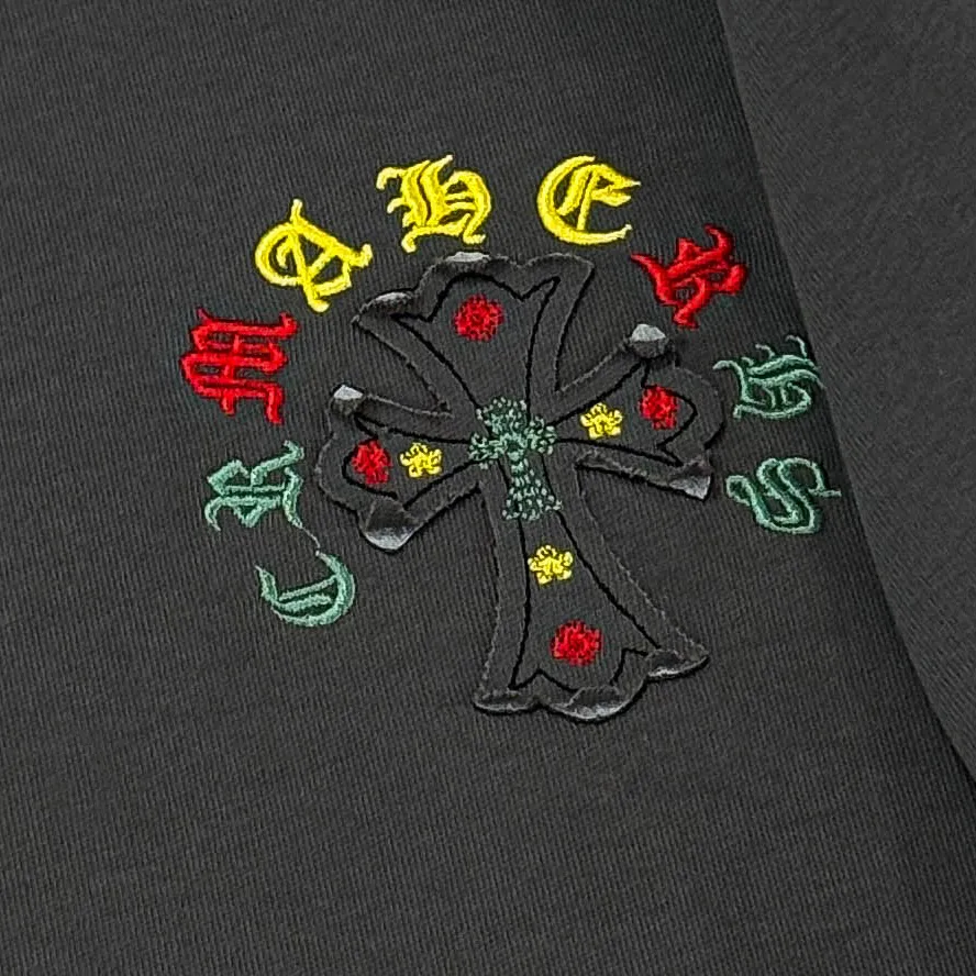 P180 Chrome Hearts 25 high version fabrics made of 300g high-density cotton, no deformation, no shrinkage, complete with three labels, same style for men and women, process: patch embroidery, color: white, black, gray SIZE: S-XL